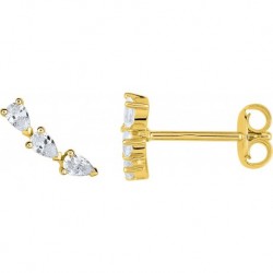 BOUCLES D'OREILLES PLAQUE OR