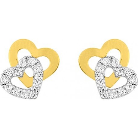 BOUCLES D'OREILLES PLAQUE OR
