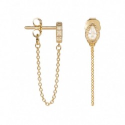 BOUCLES D'OREILLES PLAQUE OR