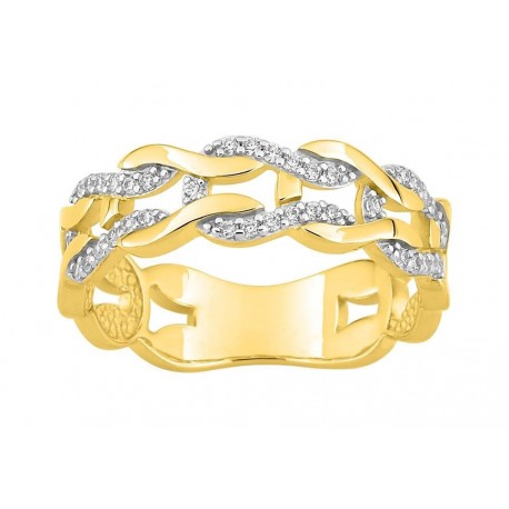 BAGUE PLAQUE OR