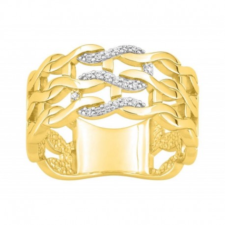 BAGUE PLAQUE OR