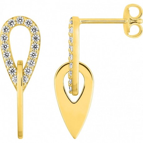 BOUCLES D'OREILLES PLAQUE OR