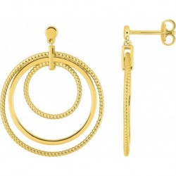 BOUCLES D'OREILLES PLAQUE OR