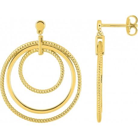 BOUCLES D'OREILLES PLAQUE OR
