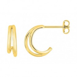 BOUCLES D'OREILLES PLAQUE OR
