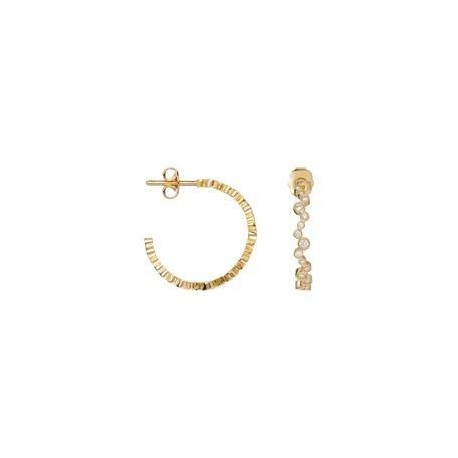 BOUCLES D'OREILLES PLAQUE OR