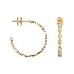 BOUCLES D'OREILLES PLAQUE OR