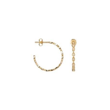 BOUCLES D'OREILLES PLAQUE OR