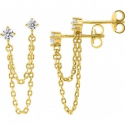 BOUCLES D'OREILLES PLAQUE OR