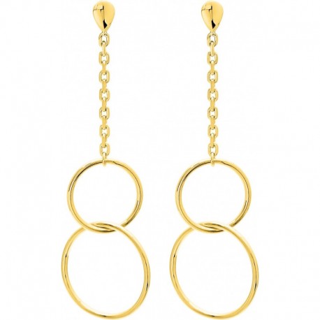 BOUCLES D'OREILLES PLAQUE OR