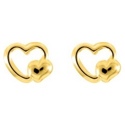 BOUCLES D'OREILLES PLAQUE OR