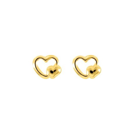 BOUCLES D'OREILLES PLAQUE OR