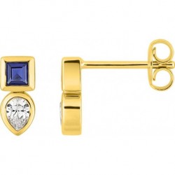 BOUCLES D'OREILLES PLAQUE OR
