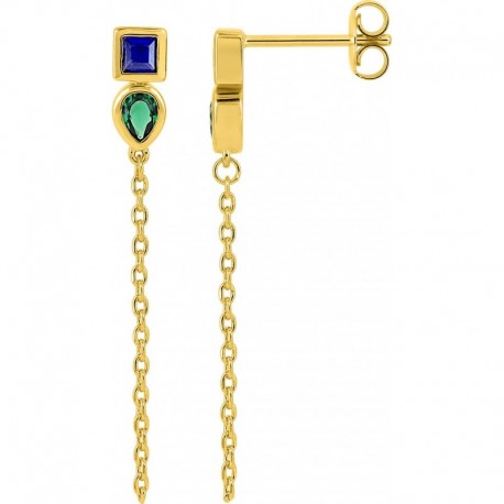 BOUCLES D'OREILLES PLAQUE OR