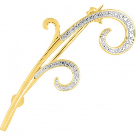 BROCHE PLAQUE OR