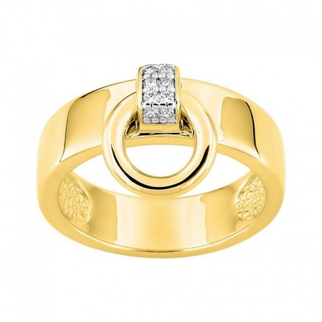 BAGUE PLAQUE OR