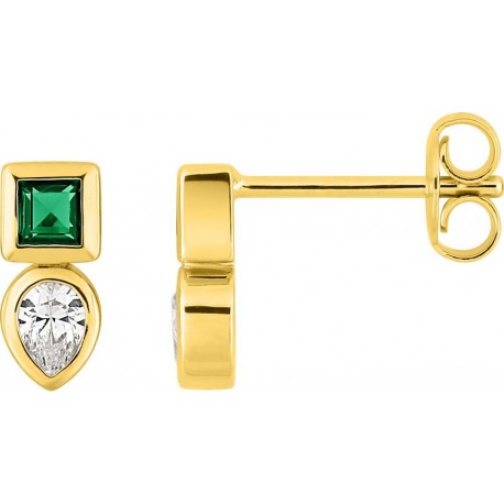 BOUCLES D'OREILLES PLAQUE OR