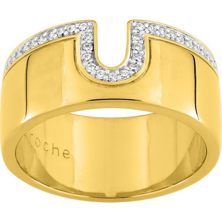 BAGUE PLAQUE OR