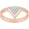 BAGUE PLAQUE OR ROSE