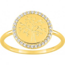 BAGUE PLAQUE OR