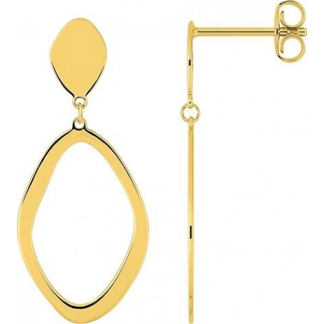BOUCLES D'OREILLES PLAQUE OR