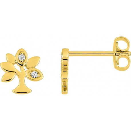 BOUCLES D'OREILLES PLAQUE OR