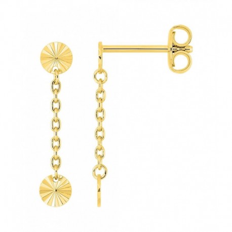 BOUCLES D'OREILLES PLAQUE OR