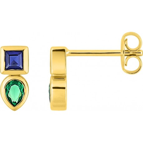 BOUCLES D'OREILLES PLAQUE OR