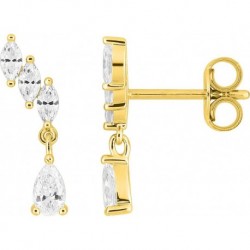 BOUCLES D'OREILLES PLAQUE OR