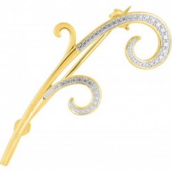 BROCHE PLAQUE OR