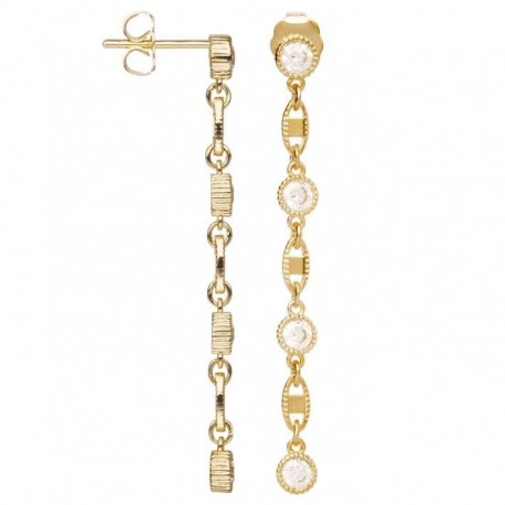 BOUCLES D'OREILLES PLAQUE OR