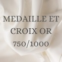 MEDAILLE ET CROIX OR 750/1000